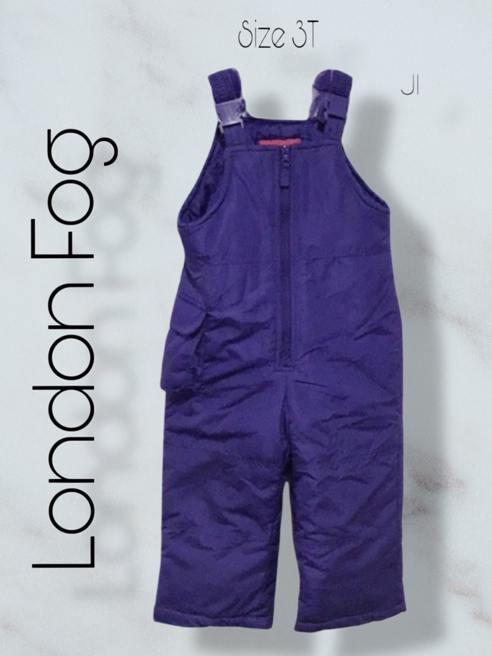 LONDON FOG Classic Snow Bib Purple Overalls Size 3T